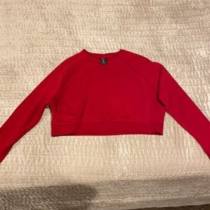 Red Nike cropped sweatshirt